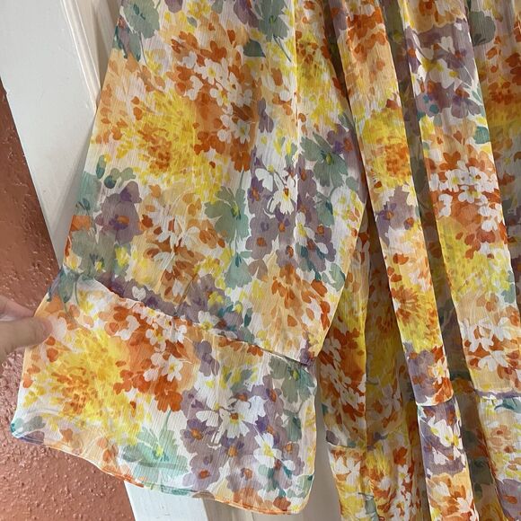 NY Collection Swim Cover Up Womens One Size Boho Pullover Foral Print Fairycore - Picture 5 of 7